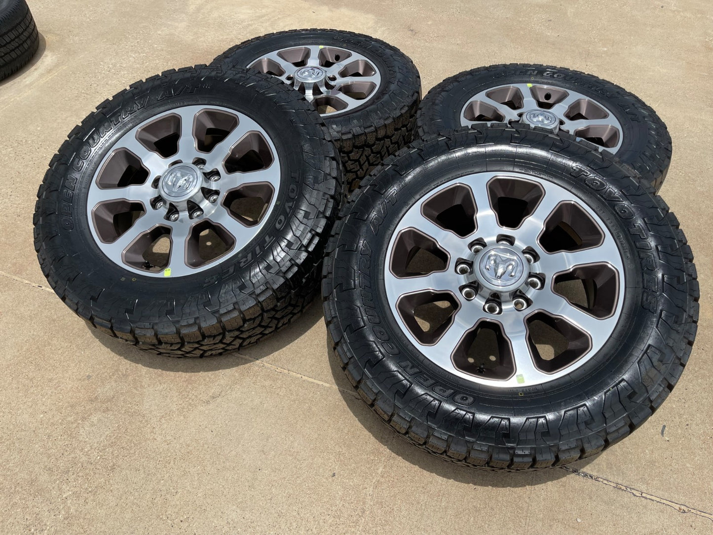 20" Dodge Ram 2500 3500 LARAMIE OEM 2698 wheels rims TAN SET TOYO A/T3 35" NEW