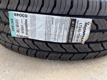(1) 245/75/17 Ironman All Country H/T tire 245/75R17 M+S 121S LT 10 ply LRE NEW