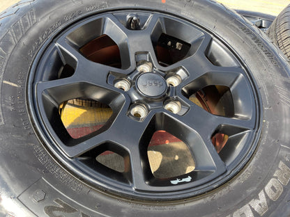 (4) 17" Jeep Wrangler Rubicon OEM 9218 wheels rims black Gladiator NEXEN NEW