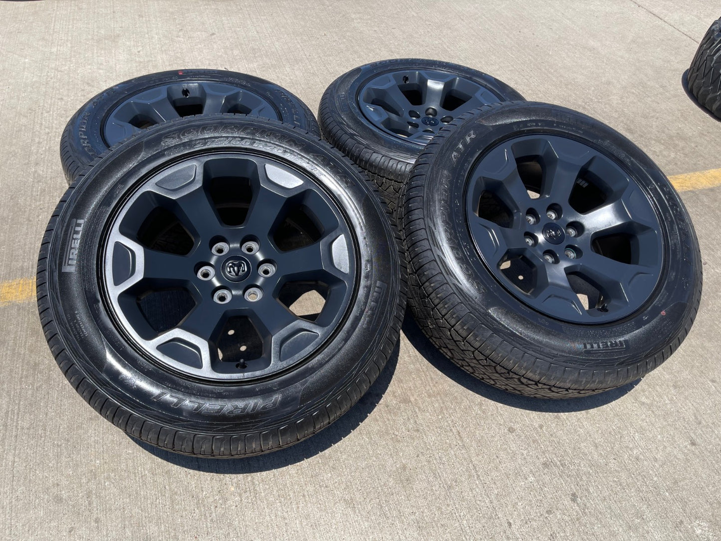 20" Dodge Ram 1500 OEM Laramie Black 2680 wheels rims tires 2024 2025 2026 NEW