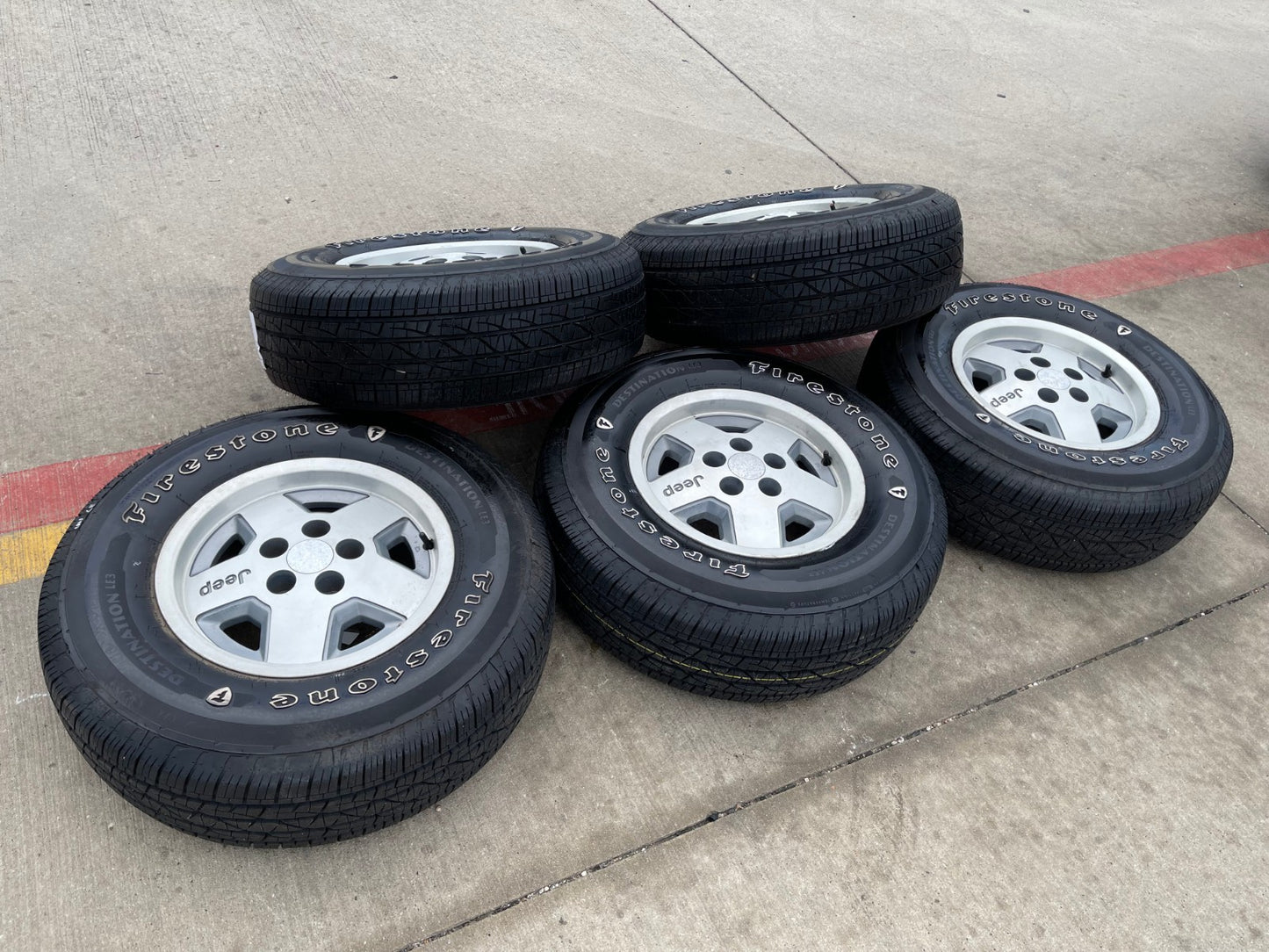 15" Jeep Wrangler Cherokee Comanche Wagoneer wheels rims 1512 OEM 5x4.5 tires