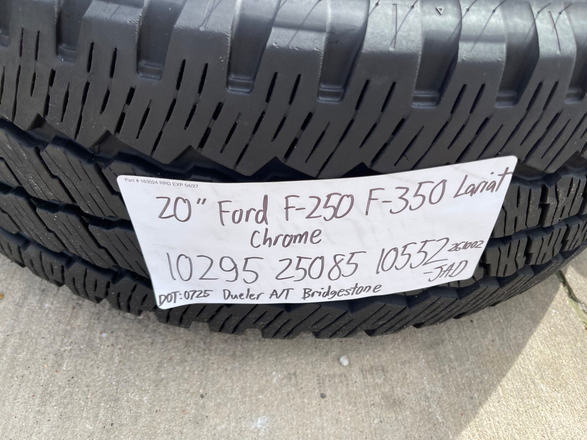 20" Ford F-250 F-350 OEM 10295 25085 10552 chrome wheels rims SET BRIDGESTONE
