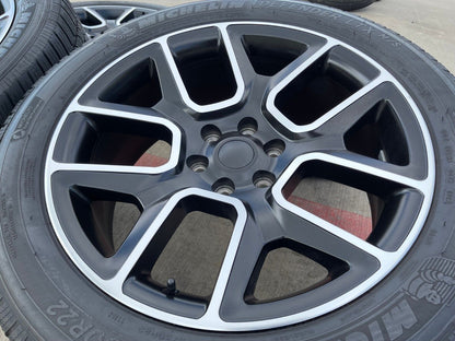 22" Dodge Ram 1500 OEM Replica LIMITED Laramie wheels rims black 2725 2684 tires