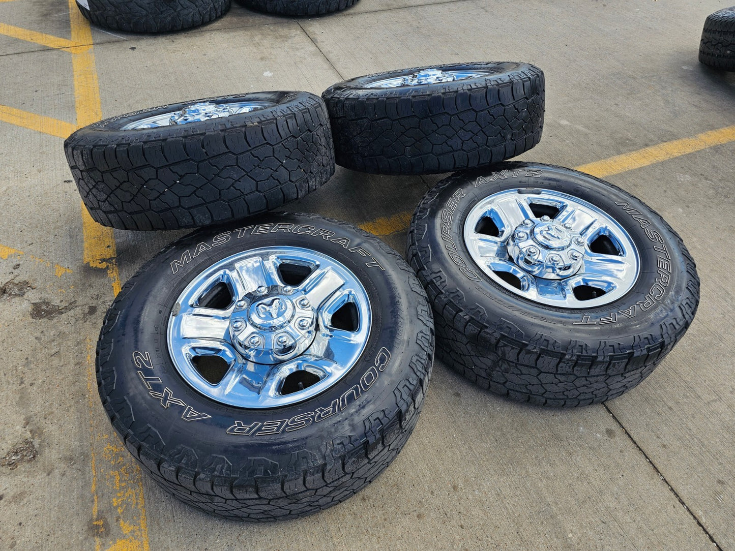 18" Dodge Ram 2500 3500 STEEL chrome OEM 2473 wheels rims tires MASTERCRAFT ATX2