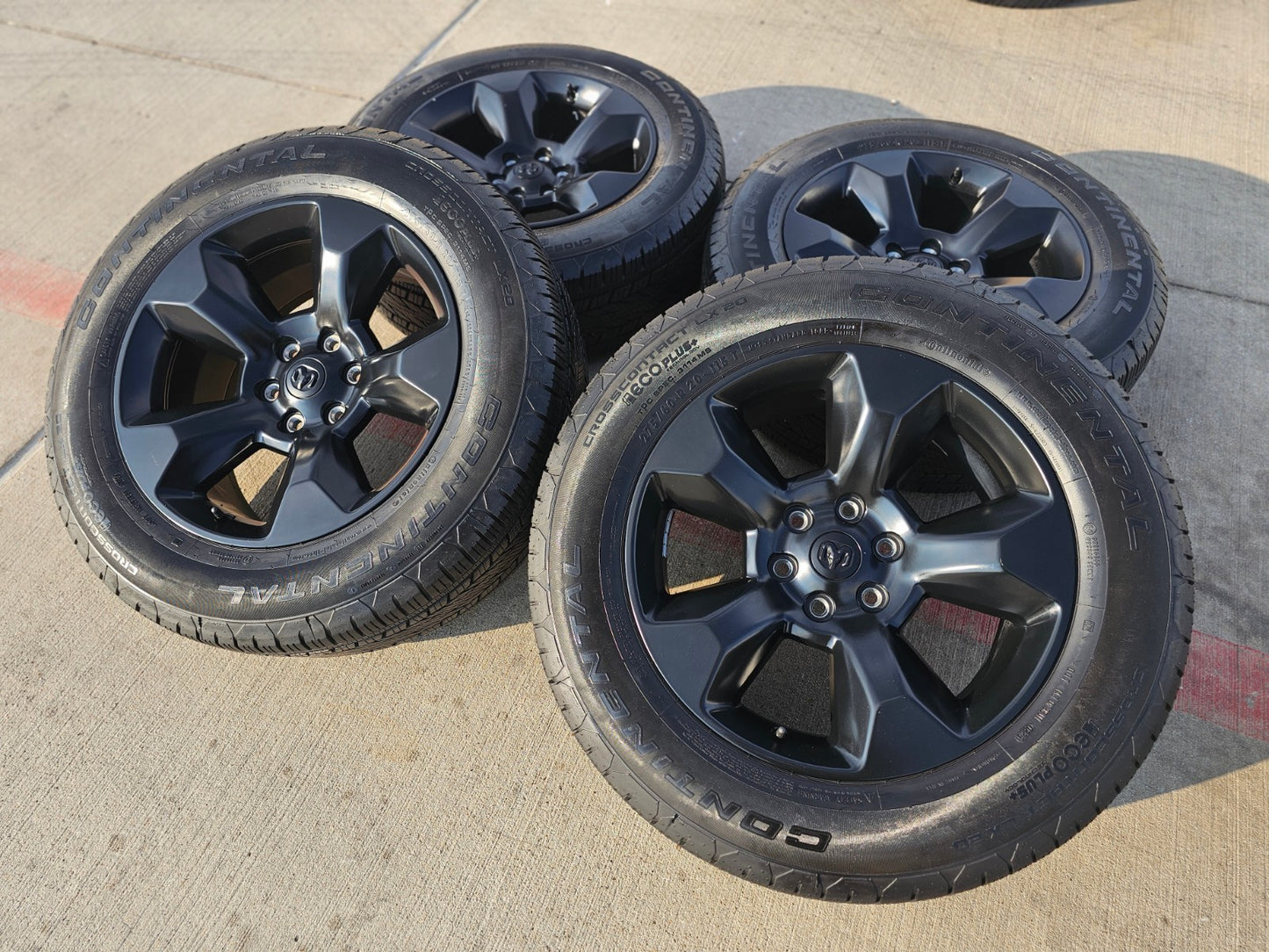 20" Ram 1500 OEM LIMITED Laramie wheels rims black 2675 2722 CONTINENTAL