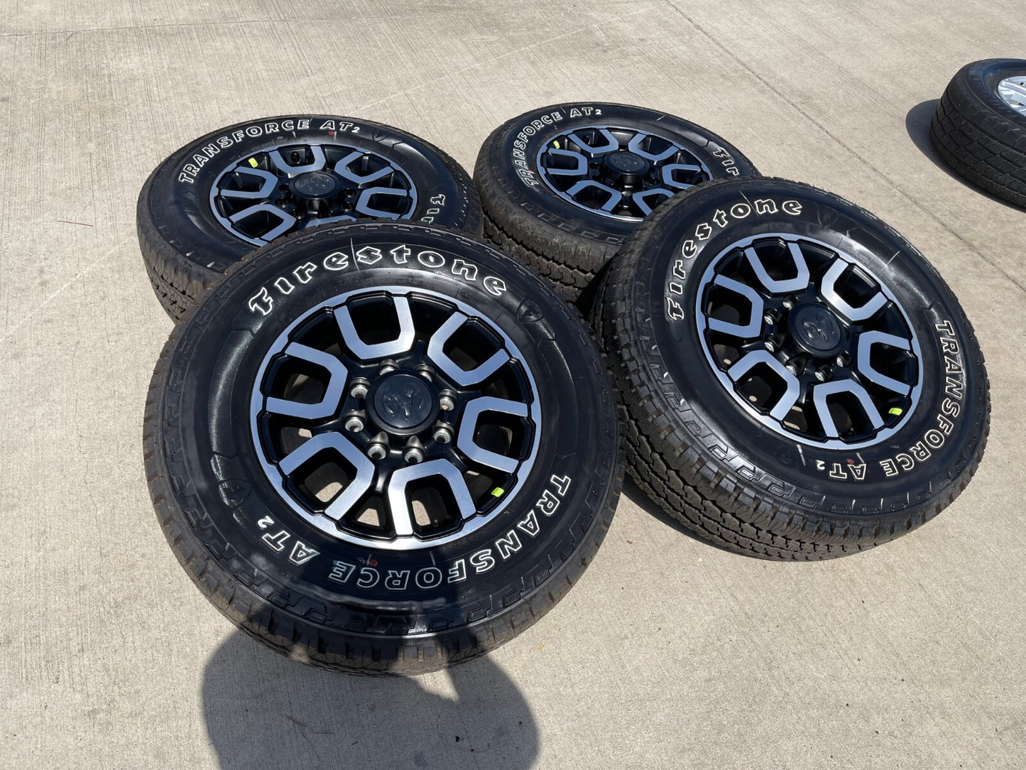 18" Ram 2500 3500 LARAMIE OEM wheels rims 2694 tires FIRESTONE A/T2 NEW 2026