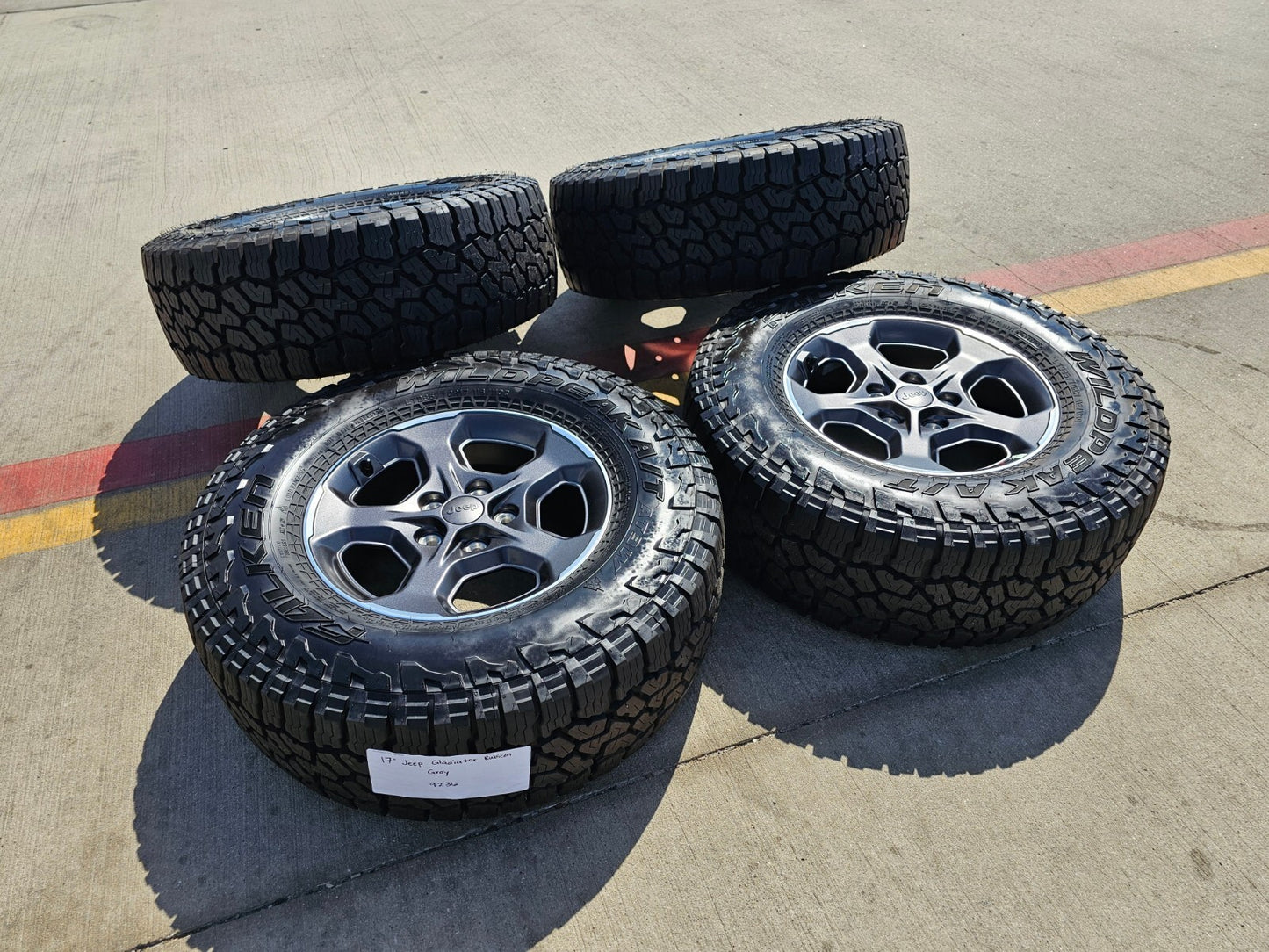 17" Jeep Wrangler Gladiator RUBICON OEM 9236 wheels rims 33" FALKEN A/T3 NEW