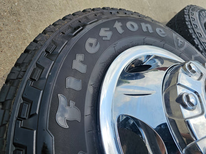 17" Dodge Ram 3500 Dually 8x200 wheels rims 2703 2704 OEM tires FIRESTONE A/T