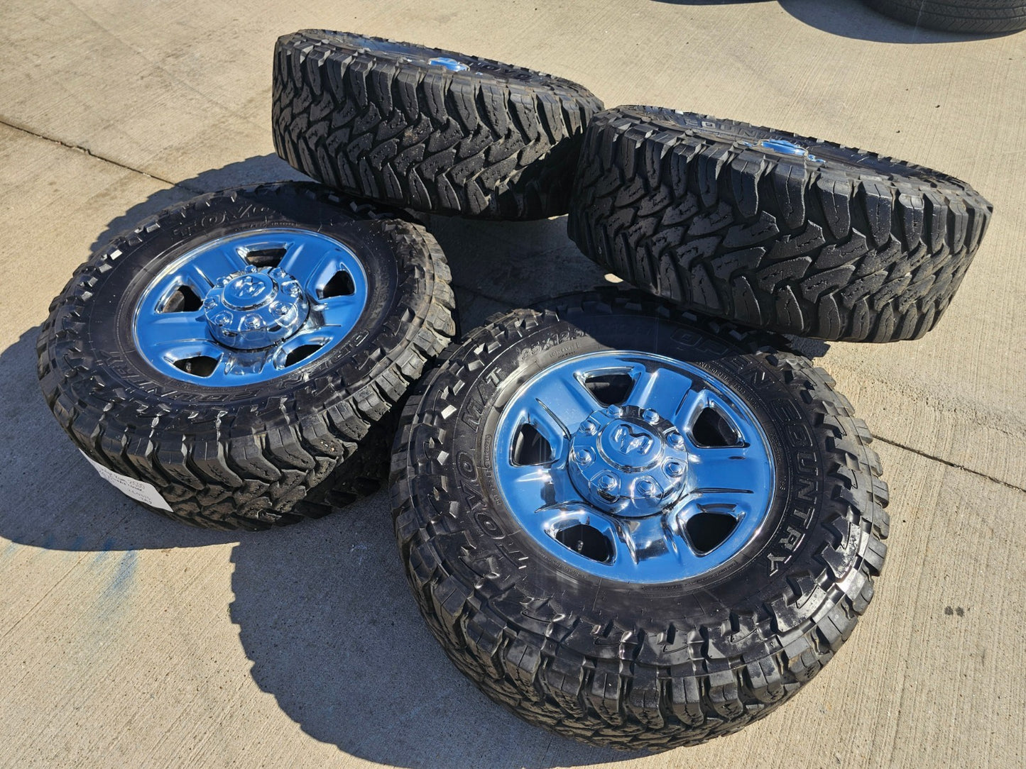 18" Dodge Ram 2500 3500 STEEL chrome OEM 2473 wheels rims TOYO M/T 35"