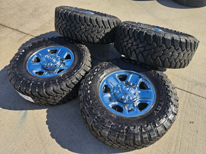 18" Dodge Ram 2500 3500 STEEL chrome OEM 2473 wheels rims TOYO M/T 35"