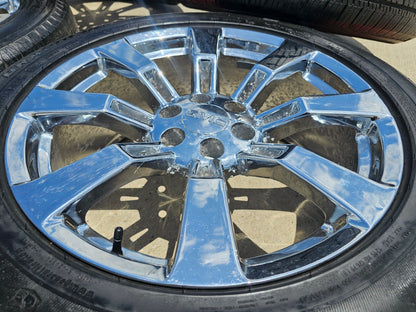 22" GMC Yukon Sierra DENALI OEM 5409 wheels rims tires SET CHROME