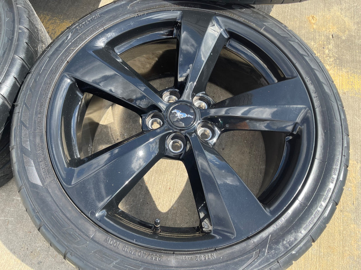 19" Ford Mustang GT OEM 10158 black wheels rims tires SET