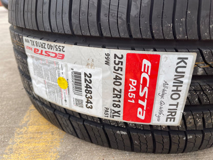(1) 255/40/18 Kuhmo Ecsta PA51 tire 255/40r18 99W XL NEW