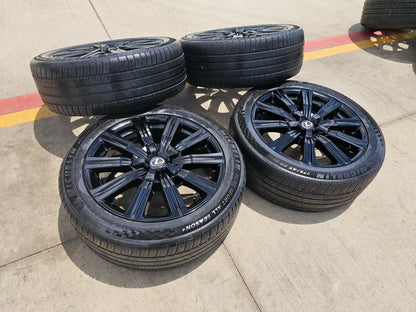 21" Lexus LX570 Toyota Land Cruiser OEM 74341 black wheels rims tires