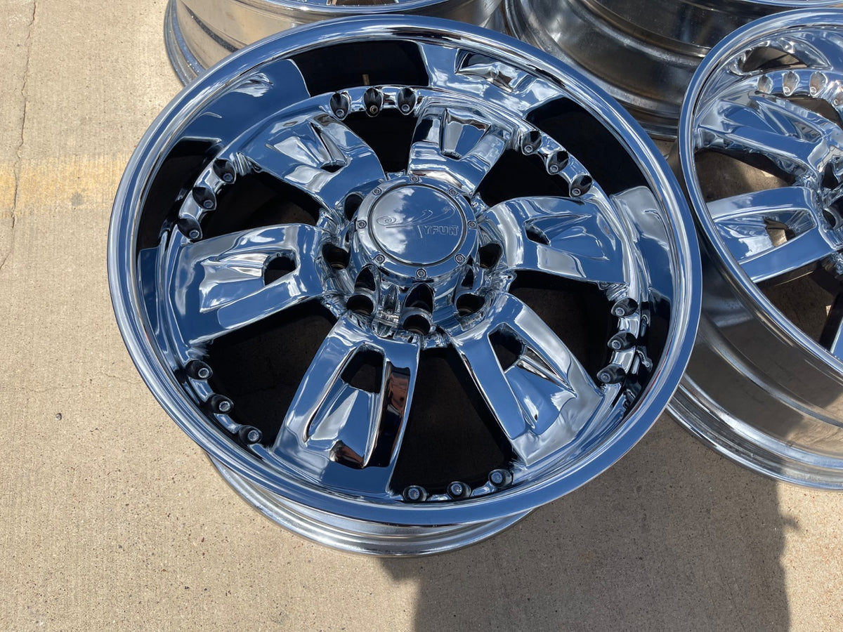 22" 22x10 Ty-Fun TF015 TW015 Ford F-250 F-350 rims wheels SET CHROME