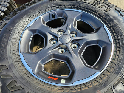 17" Jeep Wrangler Gladiator RUBICON OEM 9236 wheels rims 33" FALKEN A/T3 NEW