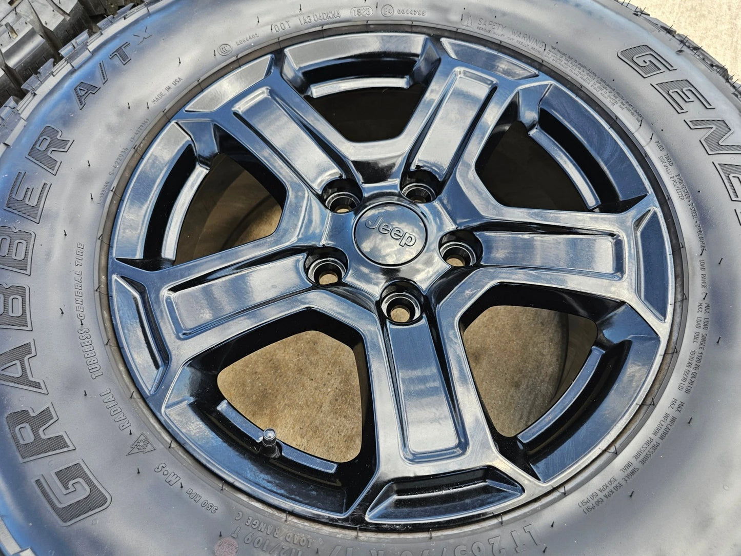 17" Jeep Wrangler Rubicon OEM Black wheels rims 9216 Gladiator GENERAL A/TX