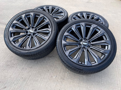 24" Cadillac Escalade V PLATINUM OEM wheels rims tires SET 2025 2026 2027 NEW