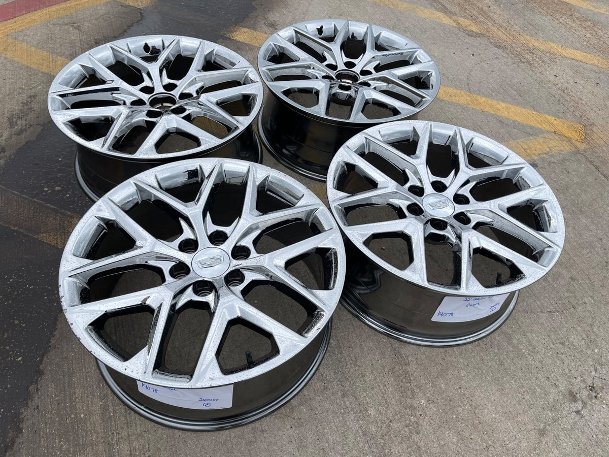 22" GMC Yukon Sierra DENALI OEM 14078 wheels rims CHROME 2024 2025 2026 2027 SET