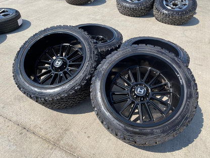 22x12 Hostile Predator Ford F-150 Expedition -44 wheels rims 6x135 tires 33"