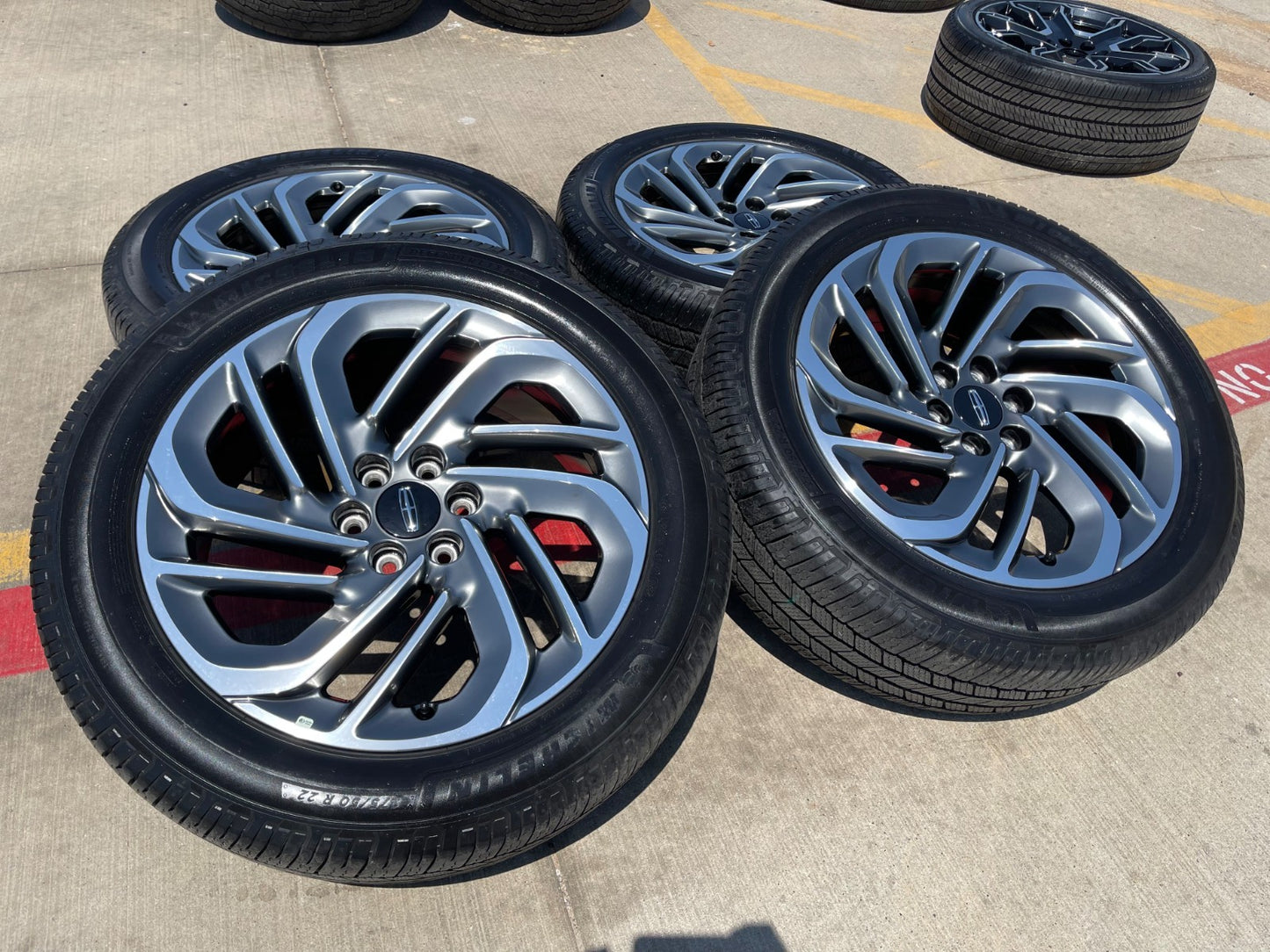 22" Lincoln Navigator OEM 94225 rims wheels BLACK LABEL 2026 2027 SET MICHELIN