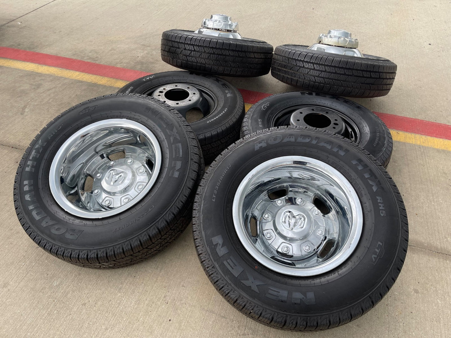 17" Dodge Ram 3500 Dually Laramie 8x200 wheels rims 2703 2704 OEM SET