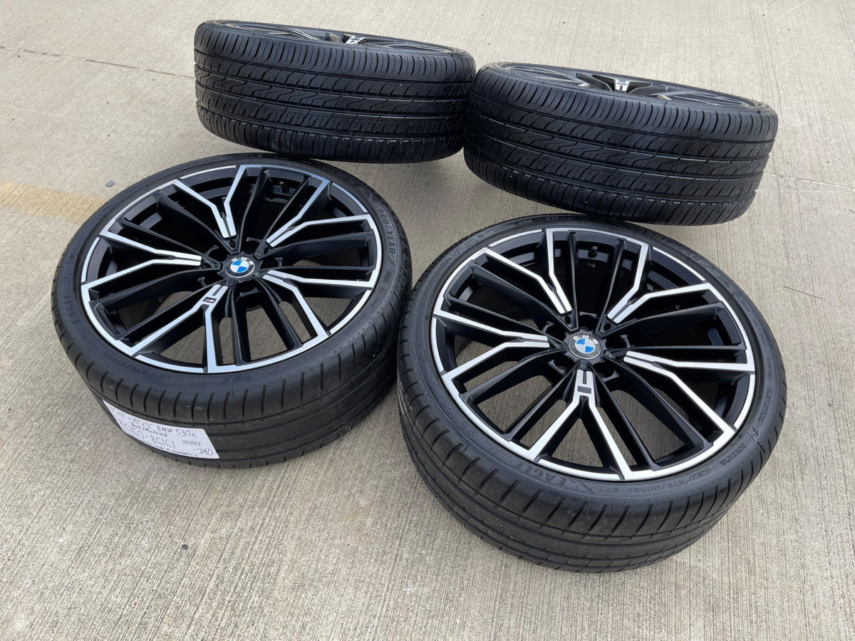 20" BMW M550i 530i 540i 640i OEM 86160 86161 Series 846M black wheels rims SET