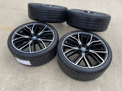20" BMW M550i 530i 540i 640i OEM 86160 86161 Series 846M black wheels rims SET