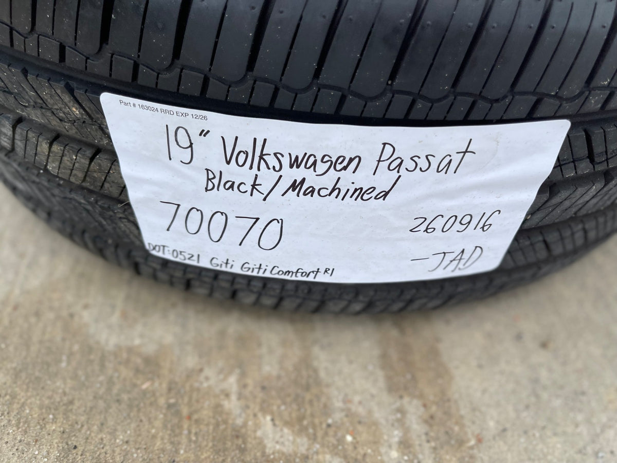 19" VW Passat Golf GTI Jetta OEM 70070 black wheels rims tires SET