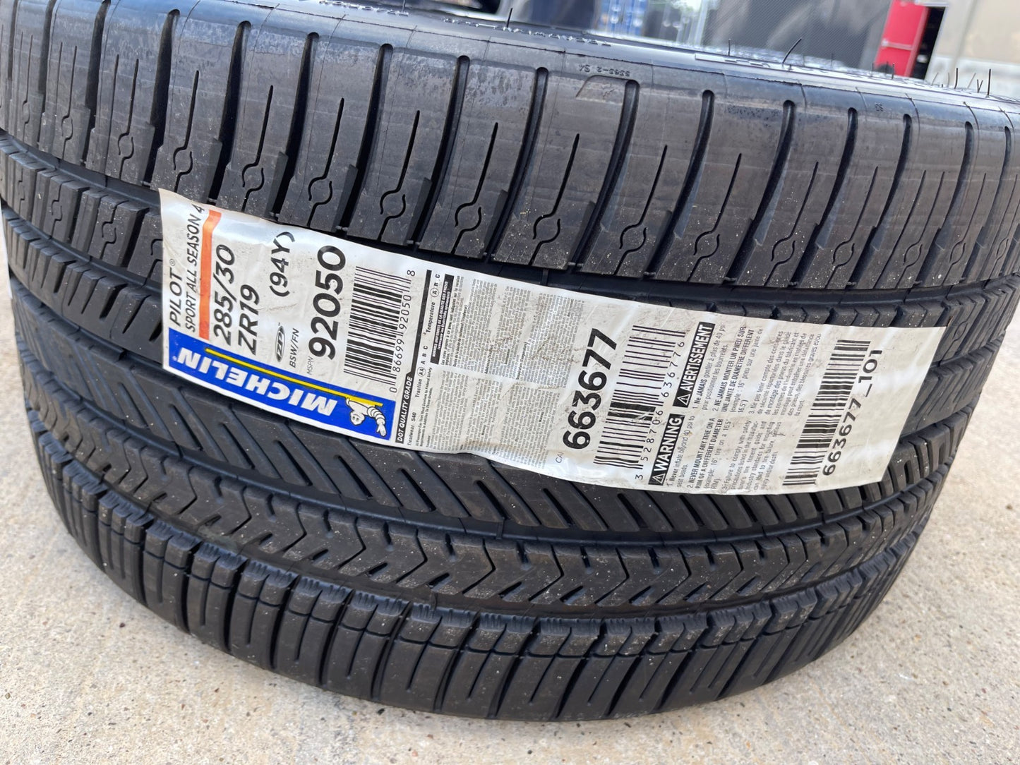 (1) 285/30/19 Michelin Pilot Sport A/S 4 All Season 94Y ZP 285/30R19 tire NEW