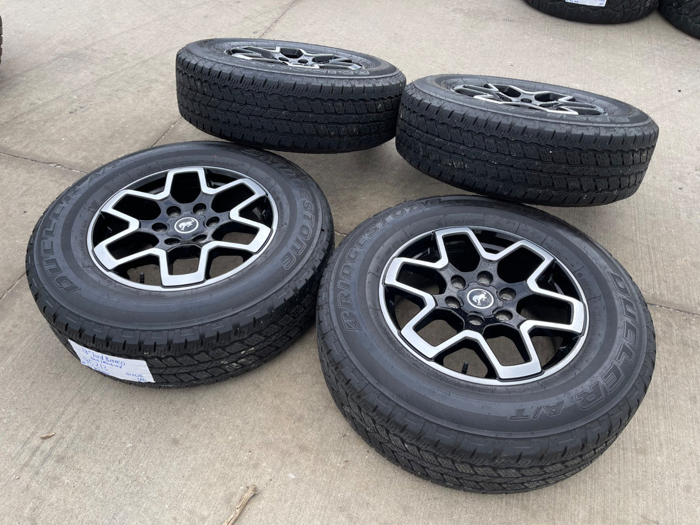 18" Ford Bronco wheels rims tires black 95213 Ranger tires BRIDGESTONE DUELER AT