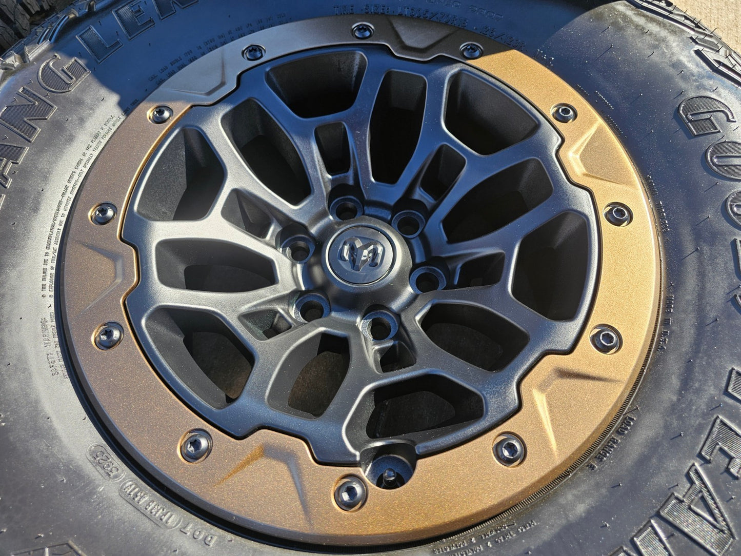 18" Dodge Ram 1500 TRX Beadlock OEM bronze RHO wheels rims 2735 tires NEW 35"