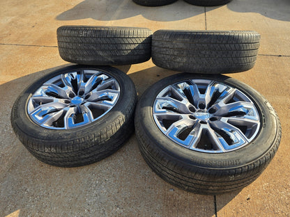 (1) 22" GMC Yukon Chevy Tahoe Escalade OEM chrome 95513 wheel rim BRIDGESTONE