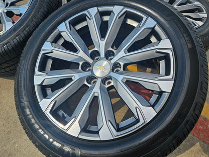 22" Chevy Tahoe Silverado Suburban OEM wheels rims 2025 2026 NEW MICHELIN