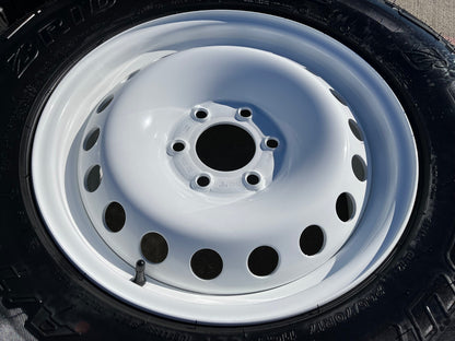 (4) 17" INEOS Grenadier OEM steel wheels rims WHITE tires 2024 2025 2026 NEW
