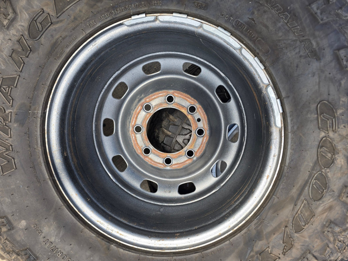17" Dodge Ram 2500 3500 STEEL OEM 2312 2185 wheels rims GOODYEAR A/T 35"