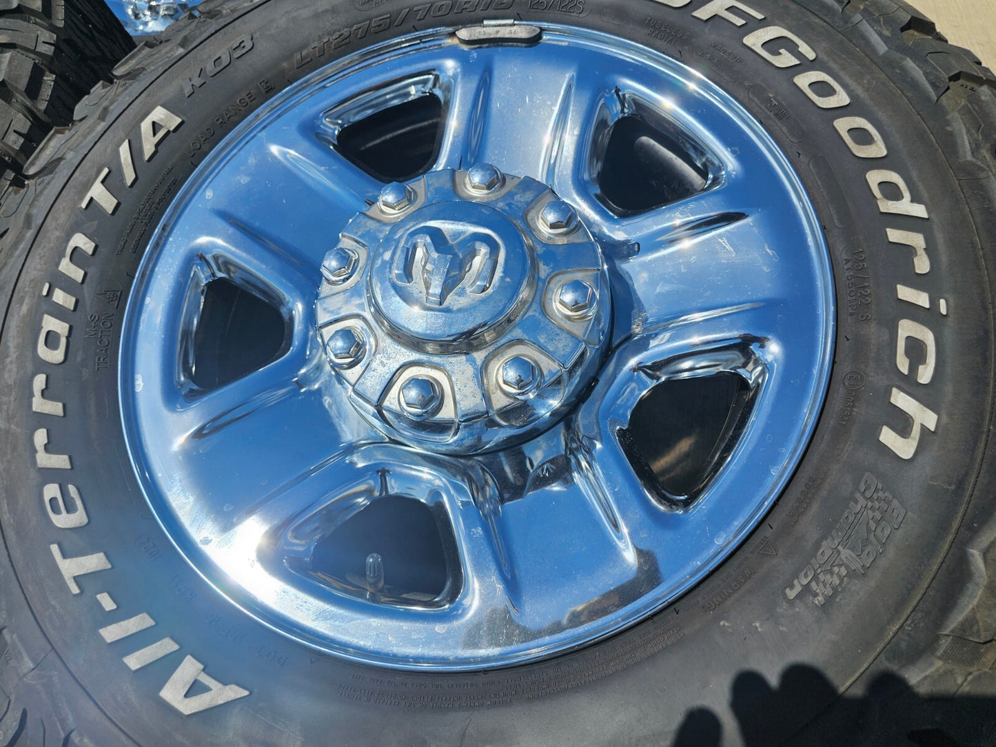 18" Dodge Ram 2500 3500 STEEL chrome OEM 2473 wheels rims tires BFG