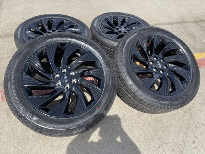 22" Lincoln Navigator OEM 10665 rims wheels BLACK LABEL 2025 2026 MICHELIN