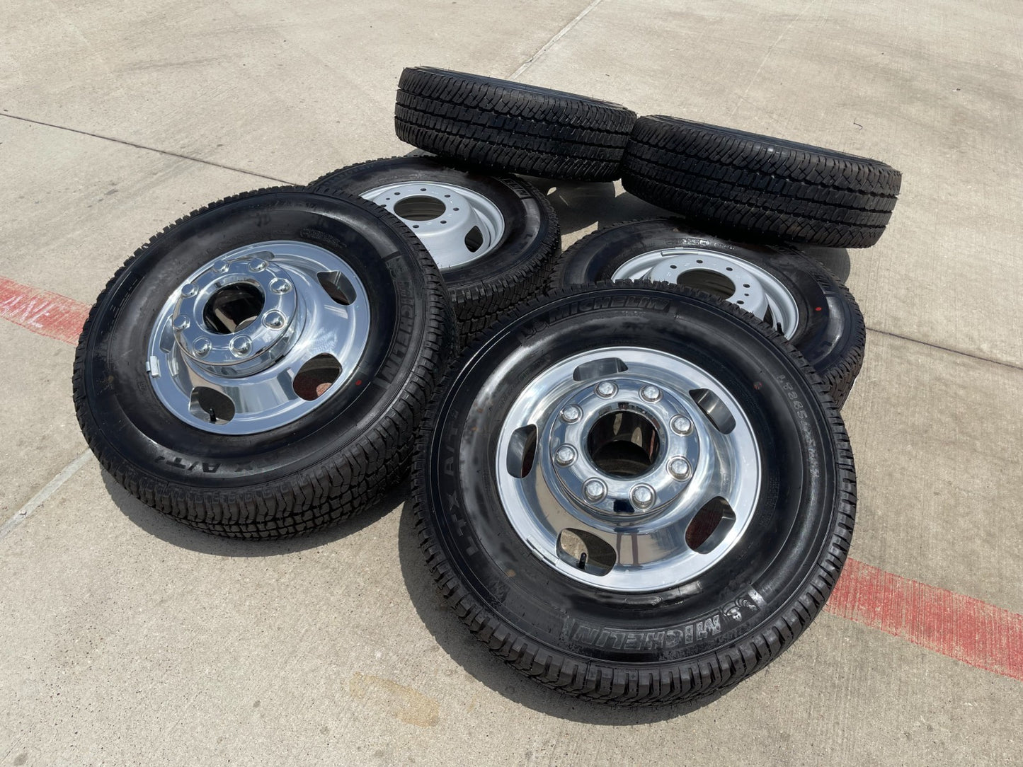 17" Ford F-350 Dually OEM 14077 14078 rims wheels 2024 2025 Michelin A/T NEW