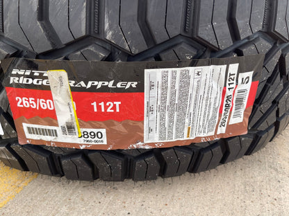 (1) 265/60/20 Nitto Ridge Grappler R/T tire 112T 265/60R20 NEW