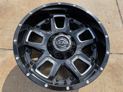 (1) 20x10 Gear Off Road 743BM Armor wheel rim 8x165 Chevy GMC Ram 2500 3500 NEW