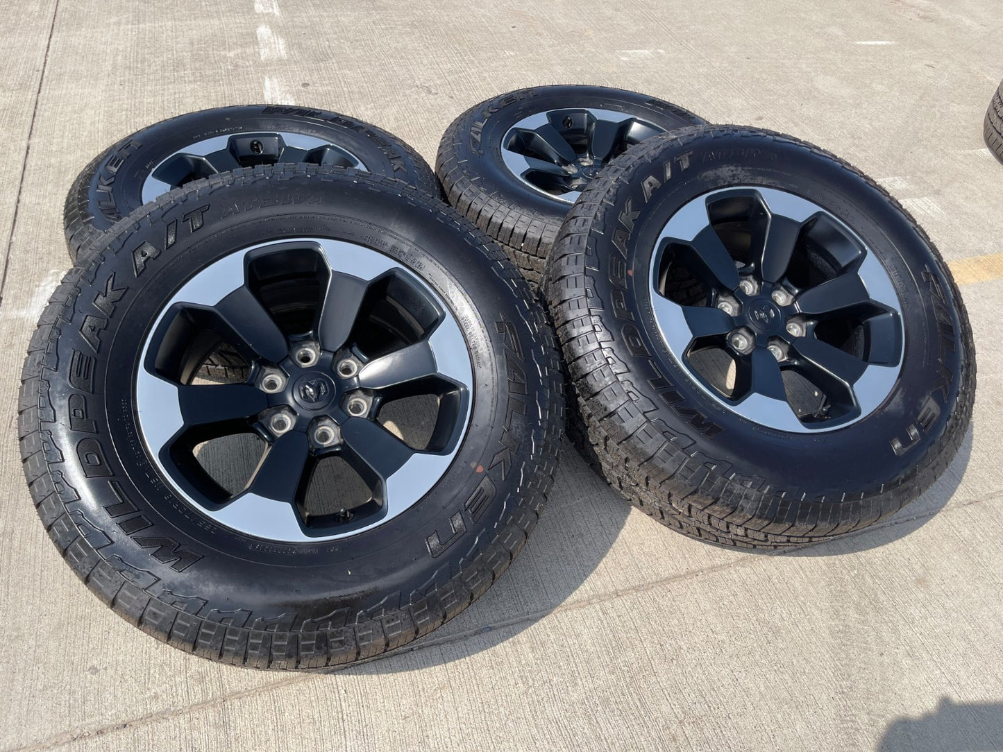 18" Dodge Ram 1500 Rebel Black OEM wheels rims 2671 tires FALKEN A/T3 NEW