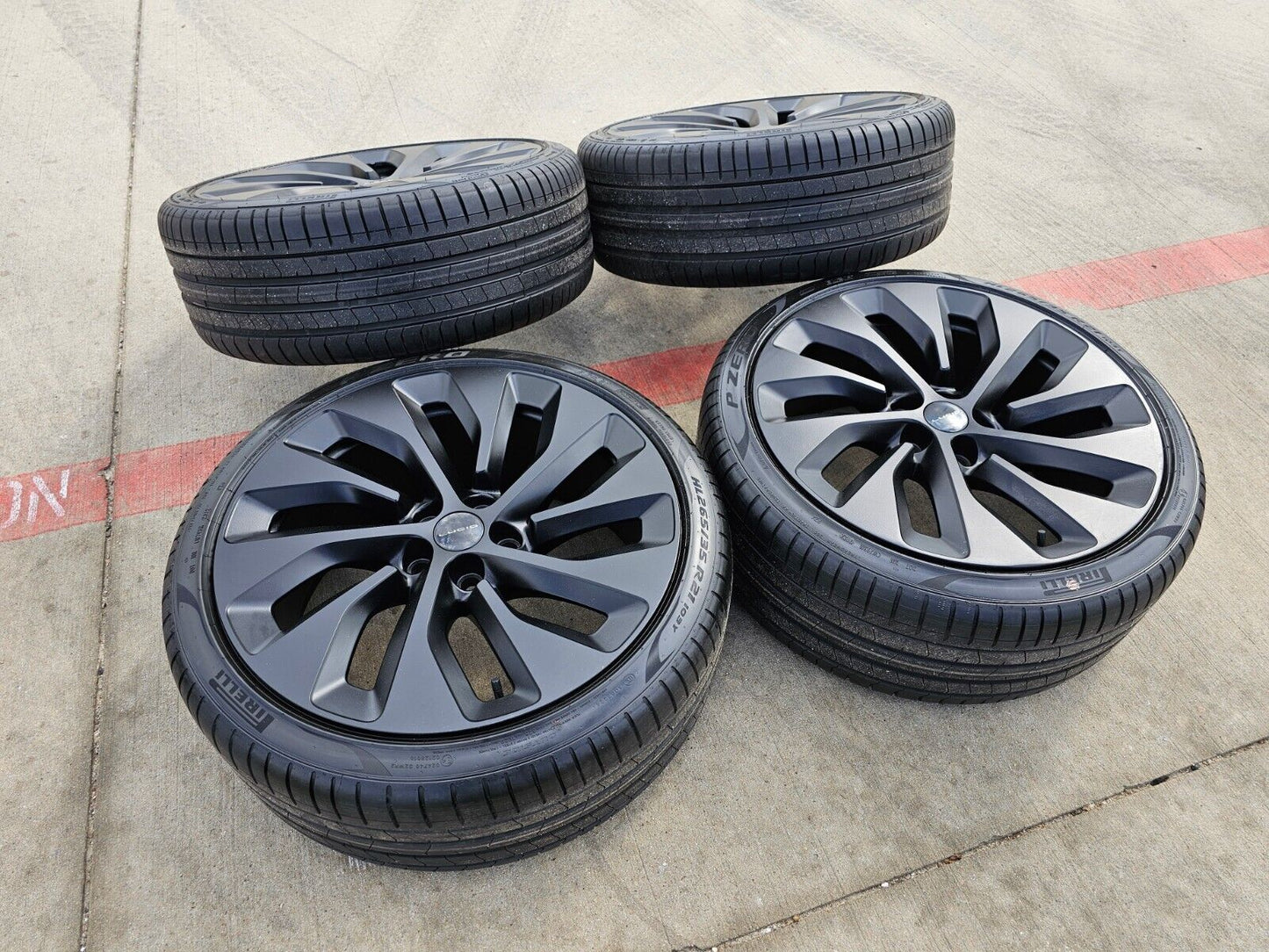 21" Lucid Air OEM Grand Touring black wheels rims tires 2023 2024 2025 2026 NEW