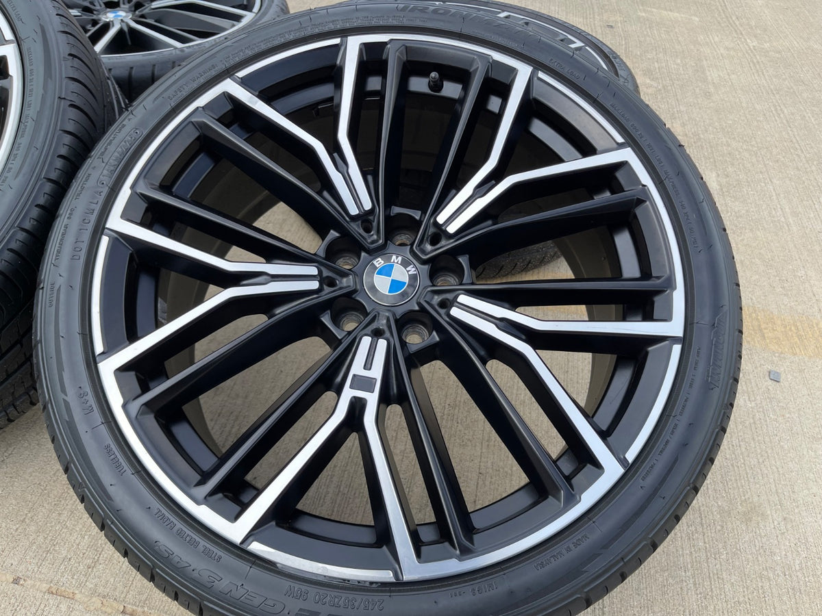 20" BMW M550i 530i 540i 640i OEM 86160 86161 Series 846M black wheels rims SET