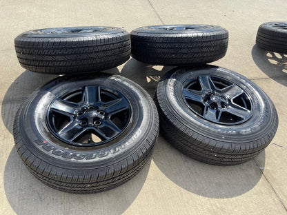 17" Jeep Wrangler Gladiator BLACK OEM wheels rims 9235 tires BRIDGESTONE NEW