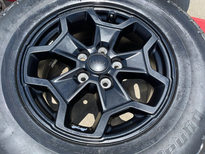 17" Jeep Wrangler SPORT OEM wheels rims tires 9237 SET black HANKOOK A/T2 NEW