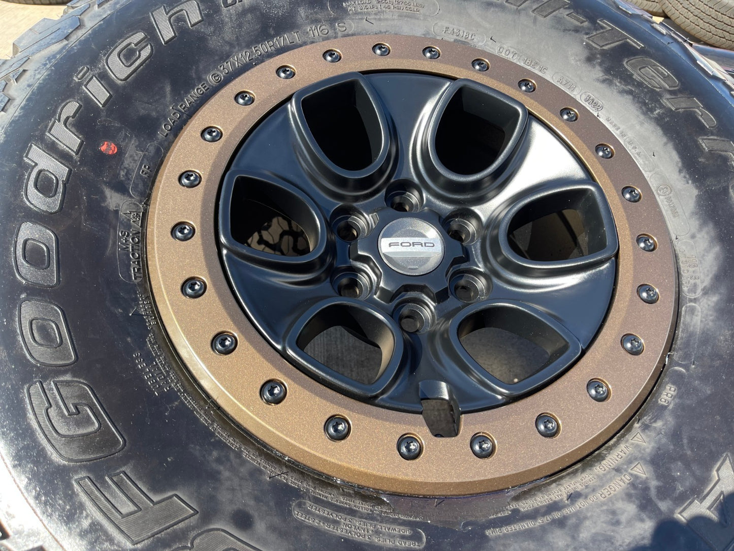17" Ford F-150 Raptor OEM BEADLOCK rims wheels BRONZE 10459 95210 BFG 37" NEW