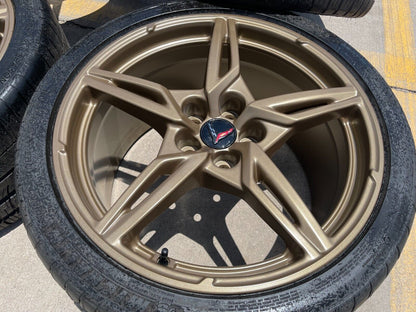 19" + 20" Chevy Corvette C8 OEM wheels rims BRONZE 14007 14008 2024 2025 NEW