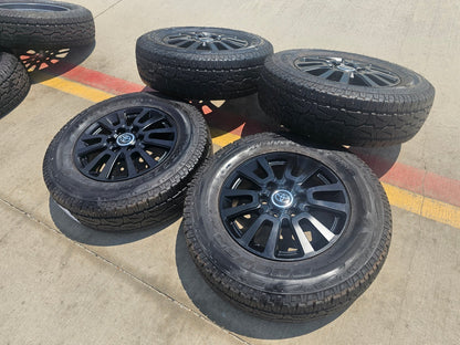 18" Toyota Land Cruiser OEM 95953 wheels rims BLACK Tundra Sequoia A/T SET NEW