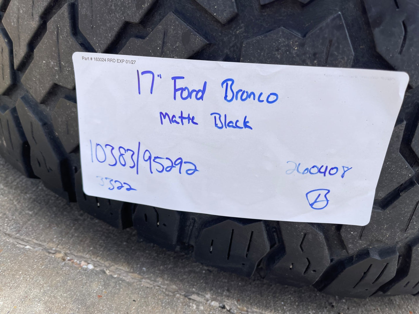 17" Ford Bronco wheels rims 95292 10383 SASQUATCH Ranger tires KENDA 37"